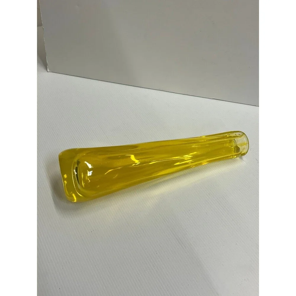 Studio A Handmade Glass Table Vase in Yellow
